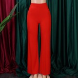 Women Casual Solid Stretchy Wide-Leg Jumpsuit