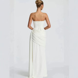 Women Strapless Maxi Dress for Weddings & Evening Events