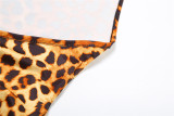 Women Summer Leopard-Print Backless Jumpsuit