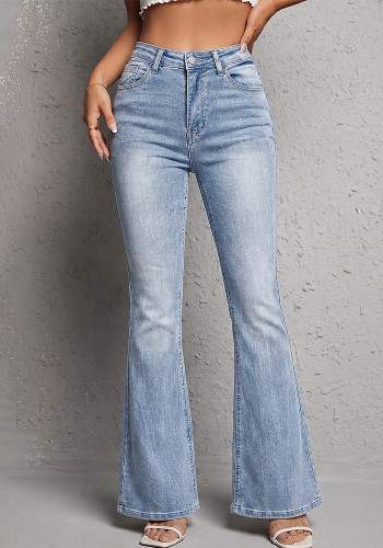 Women Embroidered Denim Bell-Bottom Pants