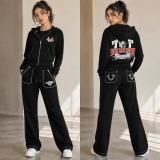 Women's Casual Slim Fit Zip-Up Long Sleeve Hoodie and Pants Sports Set