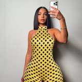 Women Summer Leopard-Print Backless Jumpsuit