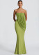 Women Strapless Bodycon Dress with Draped Mesh & Asymmetric Ruching
