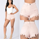 Women Ripped Denim Shorts