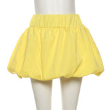 Women Solid Bubble-Style Skirt