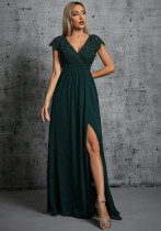 Women's Fashion V-Neck Slim Fit High Slit Prom Evening Dress Women's Fashion V-Neck Slim Fit High Slit Prom Evening Dress