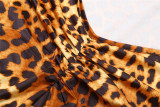 Women Summer Leopard-Print Backless Jumpsuit