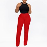 Women Casual Solid Stretchy Wide-Leg Jumpsuit