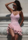 Women Summer Halter-Neck Ruffled Dress