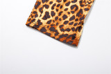 Women Summer Leopard-Print Backless Jumpsuit