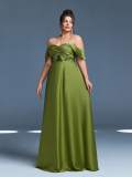 Plus Size Women's Off Shoulder Evening Gown