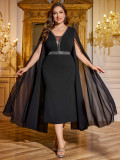Summer Women's Chic V-Neck Slim Fit Formal Party Evening Dress