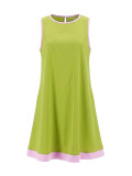 Summer Women's Casual Career Color Block Sleeveless A-Line Tank Dress