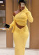 Women solid-color asymmetrical one-shoulder long-sleeve top and skirt set