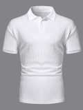 Men's summer short-sleeve jacquard polo shirt with turndown collar