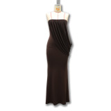 Women Summer Solid Strapless Ruched Mesh Bodycon Dress
