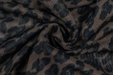 Women sexy strapless backless leopard-print V-neck jumpsuit