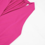 Women Sleeveless Halter-Neck Cropped Casual Jumpsuit
