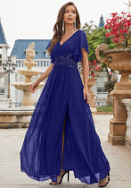 Women Summer V-Neck Sequin & Chiffon Patchwork Dress Women Summer V-Neck Sequin & Chiffon Patchwork Dress