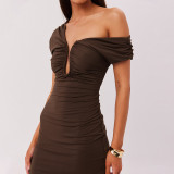 Women sexy off-shoulder sleeveless bodycon dress