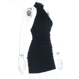 Women Sexy Halter-Neck Backless Lace-Up Dress