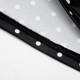 Women Sexy Polka-Dot Strapless Top and Slit Skirt Set