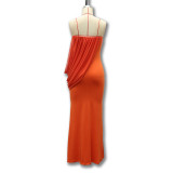 Women Summer Solid Strapless Ruched Mesh Bodycon Dress