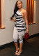 Women printed backless summer zebra-print jumpsuit