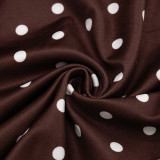 Women Sexy Polka-Dot Halter-Neck Cowl-Neck Backless Lace-Up Top