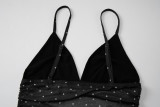 Women sexy V-neck polka-dot mesh patchwork summer camisole