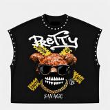 Women Hand-Painted Print & Studded Round-Neck T-Shirt