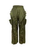 Women's Street Lace-Up Ruffle Patchwork Loose Straight Leg Pants