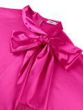 Women's African Solid Color Bat Sleeve Satin Tassel Lace-Up Robe Dress