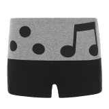 Women's Casual Letter Music Note Print Color Block Street Sports Shorts