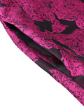 Plus Size Women's Jacquard V-Neck Short Sleeve Slim Waist A-Line Formal Party Dress