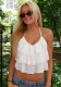 Summer Women's Sexy Low Back Asymmetrical Ruffle Cami Top