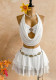 Women's Holiday Deep V-Neck Floral Metal Buckle Cami Top & Layered Ruffle Mini Skirt Two-Piece Set