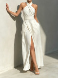 Summer Women's Elegant Sleeveless Slim Fit White Dress