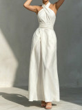 Summer Women's Elegant Sleeveless Slim Fit White Dress
