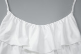 Summer Women's Sexy Low Back Asymmetrical Ruffle Cami Top