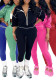 Fall Winter Women's Solid Color Casual Long Sleeve Jacket & Pants Two-Piece Sports Set