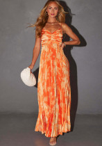 Summer Women's Printed Low Back Maxi Dress Summer Women's Printed Low Back Maxi Dress