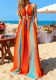 Women's Holiday Beach Printed Strapless Sleeveless Split Maxi Dress
