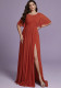 Plus Size Women Chiffon Flutter Sleeve Bridesmaid Formal Party Maxi Dress