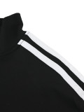 Women's Streetwear Sport Side Stripe Long Sleeve Zip Top and Wide Leg Pants Two-Piece Set