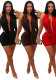 Women Sexy V-Neck Halter Solid Bodycon Dress