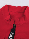 Women's Streetwear Cargo Letter Stand Collar Zip Jacket and Jogger Pants Two-Piece Set