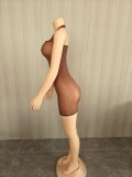 Women's Sexy See-Through Halter Neck Romper