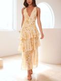 Women Summer Printed V-Neck Dress