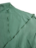 Women's Party Textured Lace-Up Top and Pleated Bodycon Mini Skirt Two-Piece Set